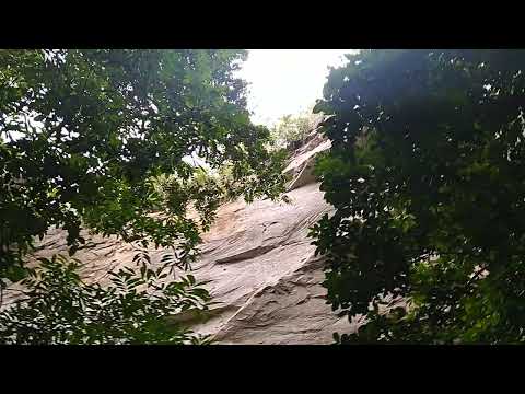 Paredão de rocha sedimentar em área de cachoeira. Floresta. Carolina, Maranhão, Brasil.