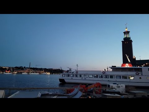 Sweden, Stockholm at night. Vasagatan, Herkulesgatan and  Riddarholmen.