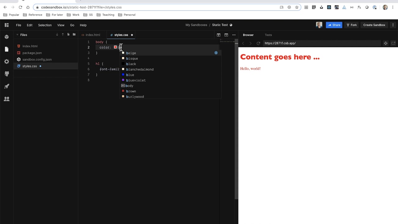 CodeSandbox -- Introduction