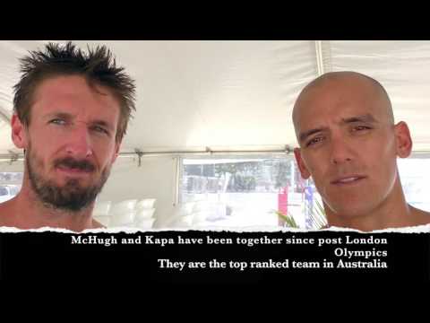 Australian beach volleyballers Isaac Kapa and Chris McHugh