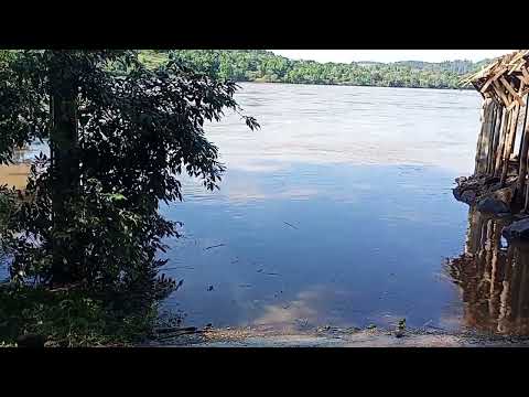Nível do RIO URUGUAI começa a baixar em ITAPIRANGA SANTA CATARINA divisa RIO GRANDE DO SUL 