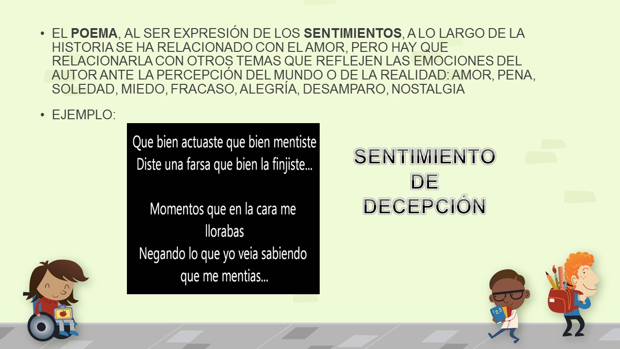 SENTIMIENTOS EN LOS POEMAS