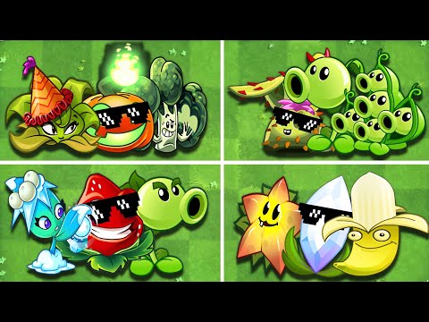 Random 4 Team Plants Battlez Launch vs PEA - Which Will Win? - PvZ 2 Team Plants vs Team Plants