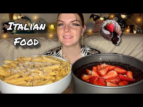 ITALIAN CINQUE PI PASTA AND FLOURLESS CHOCOLATE CAKE MUKBANG! (Vegan)
