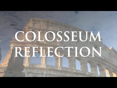 Colosseum reflection in water, seamless looping, screensaver | Full HD | 1 HOUR