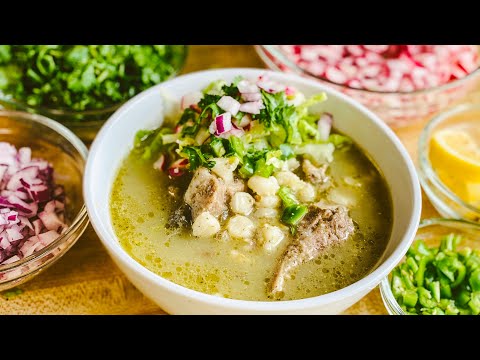 POZOLE VERDE de PUERCO con espinazo y costilla ( mi estilo Green POZOLE )