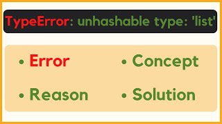 TypeError: unhashable type: 'list' | In Python | Reason of error and Solution | Neeraj Sharma