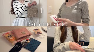 vlog.都内OLの日常🌷購入品紹介(フェイラー,ファミリア,ヌビバッグ）プチプラ春コーデ🪞スキンケア,蒸籠蒸し🍥