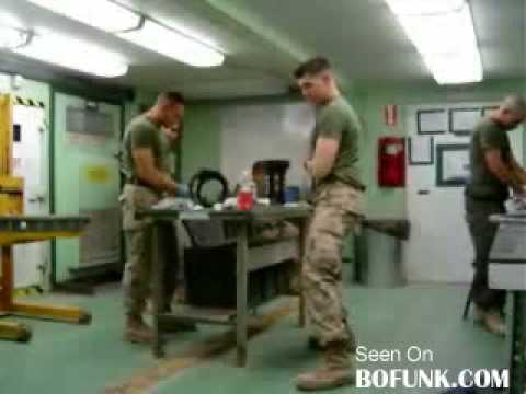 soldiers dancing to cha cha slide