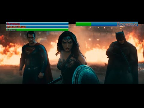 Superman, Wonder Woman and Batman vs Doomsday...with healthbars