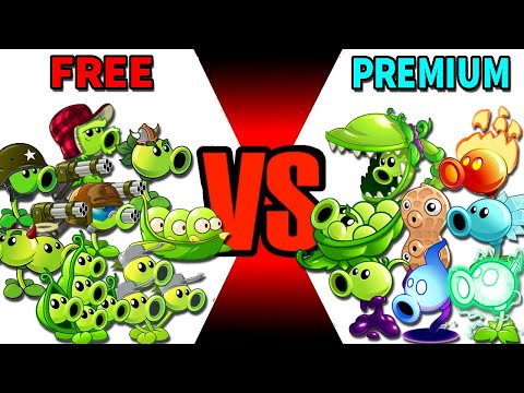 Team Pea FREE vs PREMIUM? - Which Team Plant Will Win? - PvZ 2 Plant vs Plant