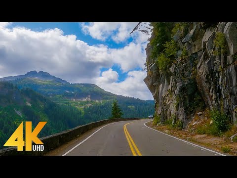 4K Scenic Drive in Mount Rainier National Park - 6 HRS Best Road Trips of the USA - Rear View
