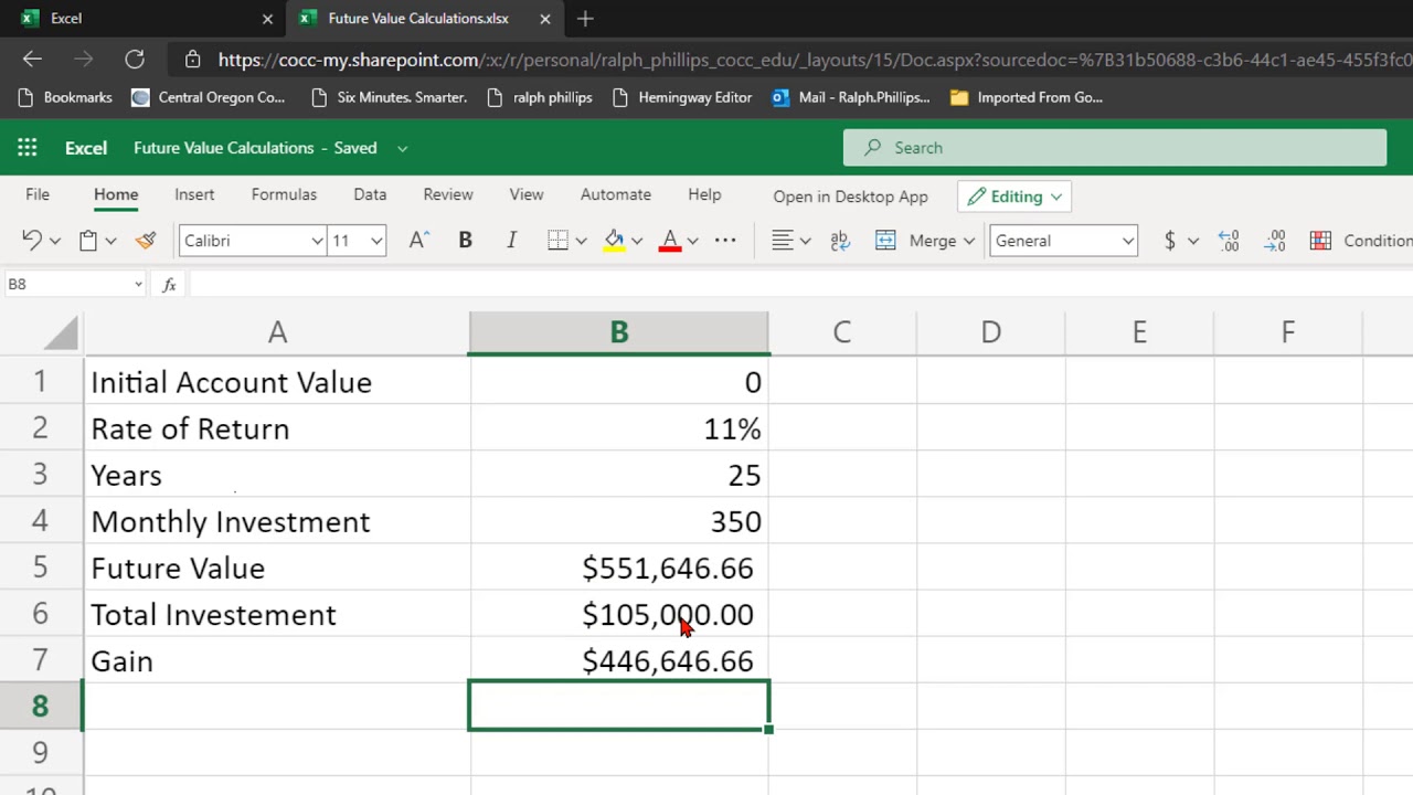 FV Future Value Function in Excel to Estimate Future Account Value with Initial Investment