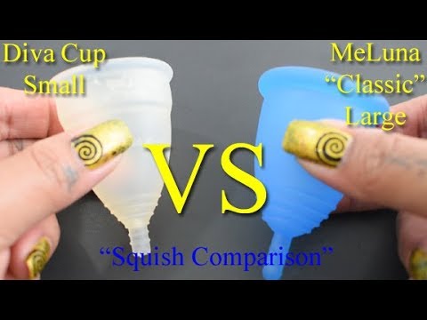 Diva Cup Sm vs Lg MeLuna Classic "Squish" - Menstrual Cups