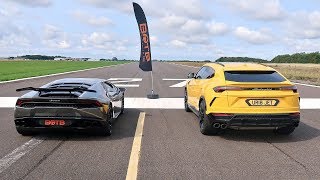 DRAG RACE! LAMBORGHINI URUS VS HURACAN!