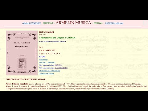 Pietro Scarlatti (1679-1750): Composizioni per Organo o Cembalo