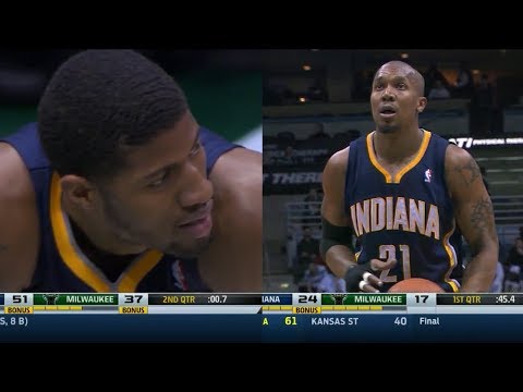 2014.02.22 - Paul George & David West Full Combined Highlights at Bucks