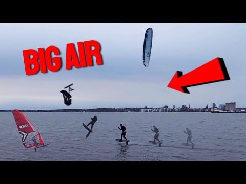 BIG AIR Kite Tricks - 2023 Spring Windsurfing Highlights on Lake Mälaren