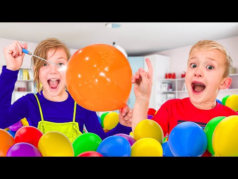 Levi, Stella and Ivy Pop 100 Mystery Balloons to Win a YES Day!
