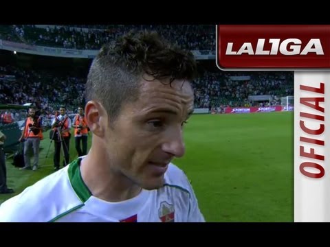 Entrevista a Edu Albácar tras el Elche CF (1-2) Real Madrid - HD