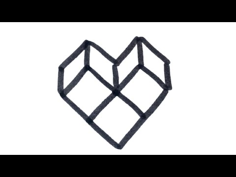 How to draw 3D Heart Easy Drawing