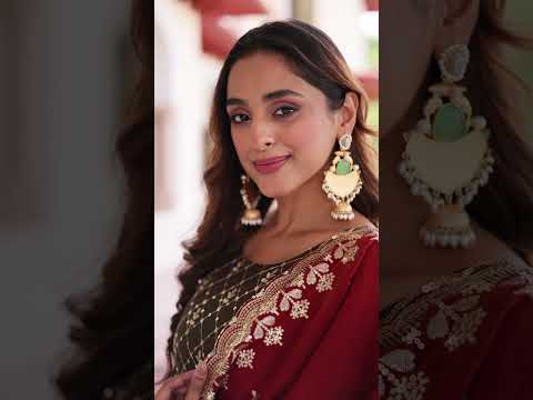 Two-Tone Vichitra Silk Top Sharara Set