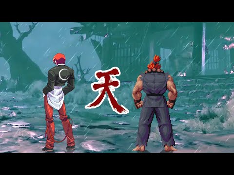 Iori Yagami Vs Akuma At TEMPLE OF ASCENSION || KOF VS SF || Yagami Vs Gouki || Badass Fight ||