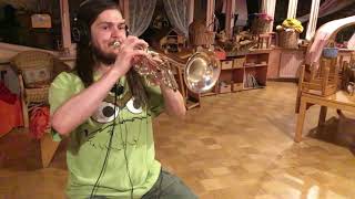 Meshuggah&#39;s &quot;Closed Eye Visuals&quot; Guitar Solo on Trumpet