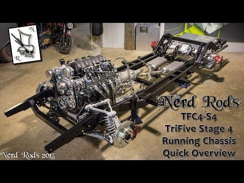 Nerd Rods, TriFive C4 Stage 4 Running Chassis, LS3, 4L60E, Corvette Suspension, QA1's Flowmaster