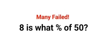 8 is what % of 50? Many failed this American Math Olympiad #percentages #amo #olympiad