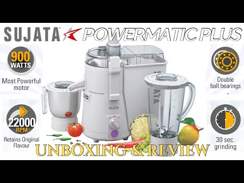 Sujata Powermatic Plus 900W Juicer Mixer Grinder - Unboxing & Review