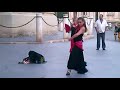 Street Performers Flamenco Dancing With Castanets