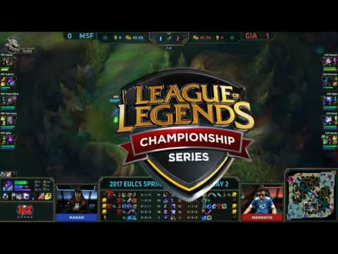 League Of Legends — MSF vs GIA Game 2  EU LCS 2017 Spring