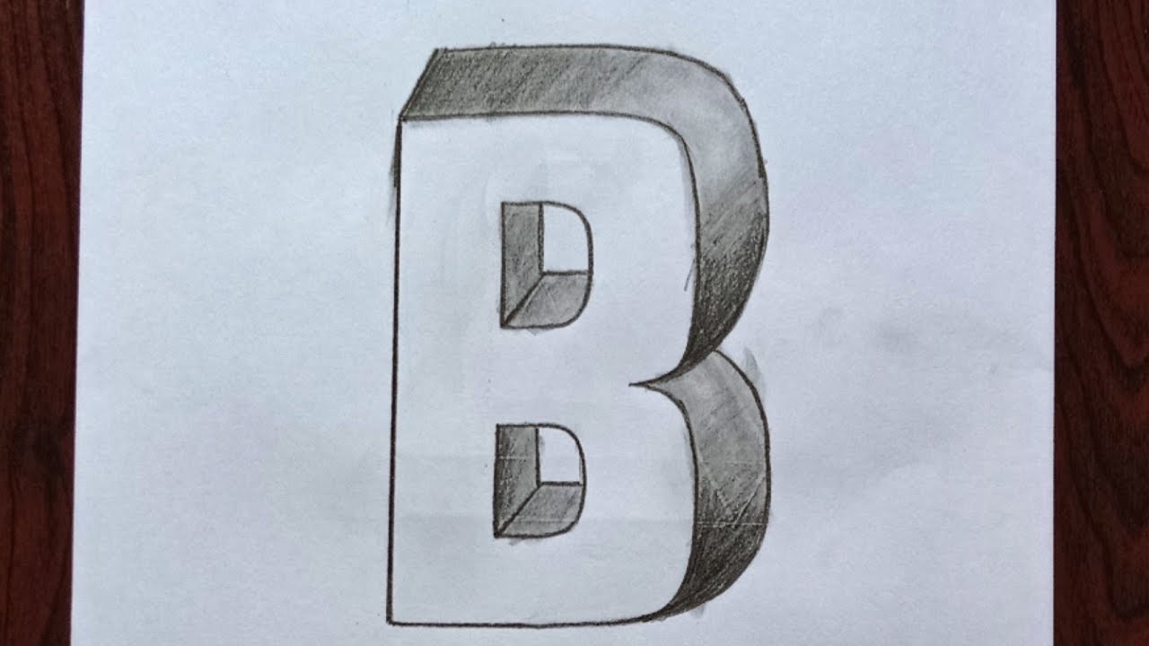 3D B Drawing #shorts #3DDrawing