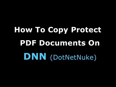 How To Copy Protect PDF On DNN