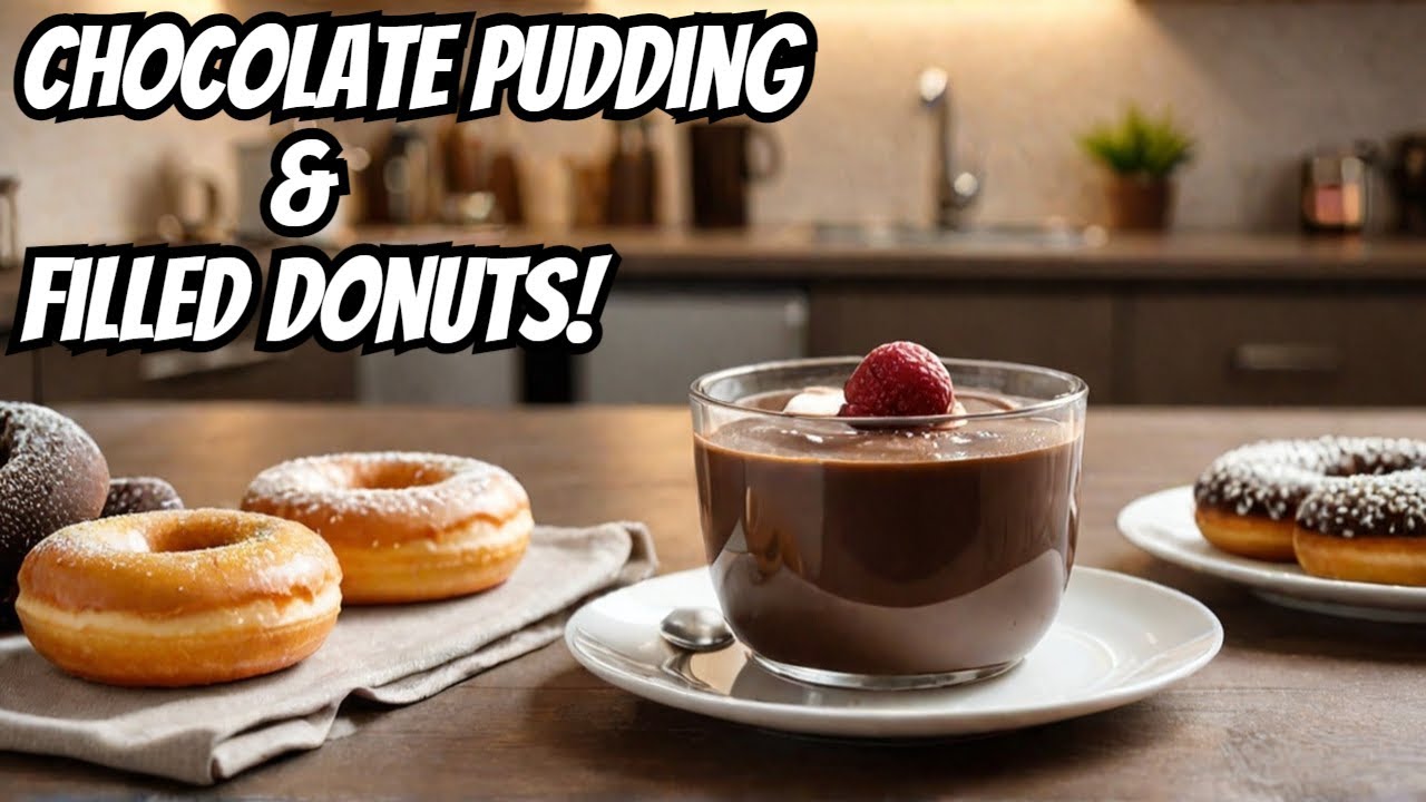 Decadent Delights: Chocolate Pudding & Filled Donuts