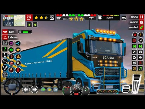 American Cargo Truck Simulator 3D Game #021 | Road Roller Trailer Transport | Android Gameplay