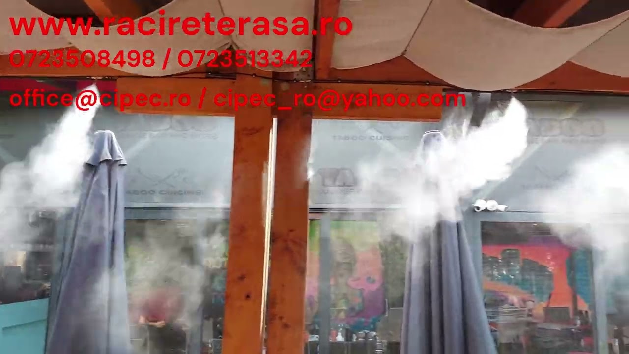 Sistem profesional racire exterioara terasa restaurant, racire terasa cafenea, racire gradina