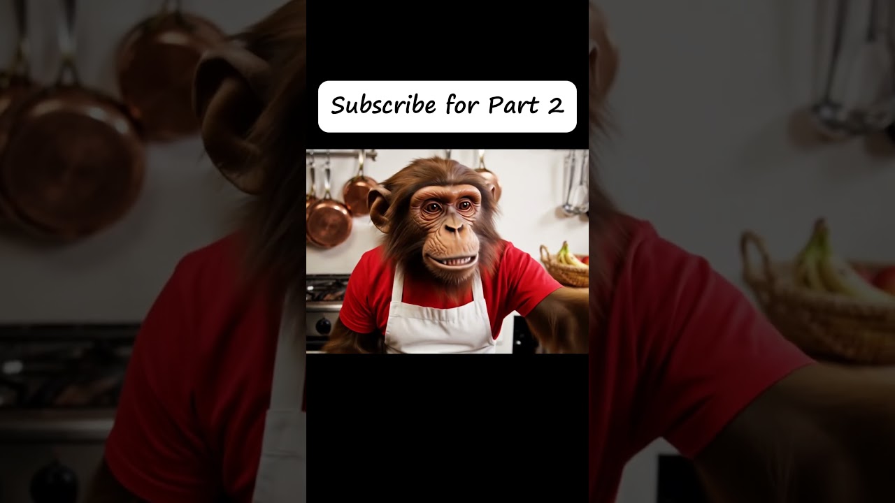 This monkey made noodles like a real-life chef 🐵! #ai #shorts #cooking