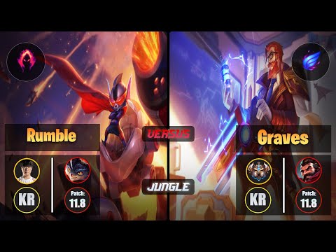 Haru RUMBLE (Jungle) [Dark Harvest] VS GRAVES - Challenger KR Patch 11.8