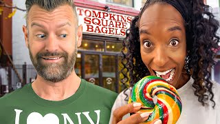Two Brits Try New York Bagels For The First Time In The USA