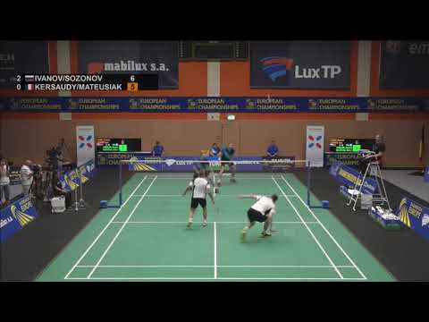 A competitive point from the men's doubles