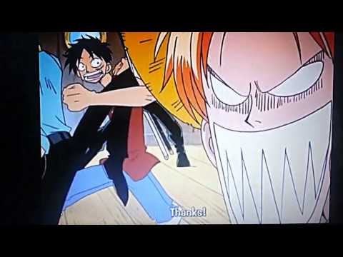 Luffy gets clutched by Robin