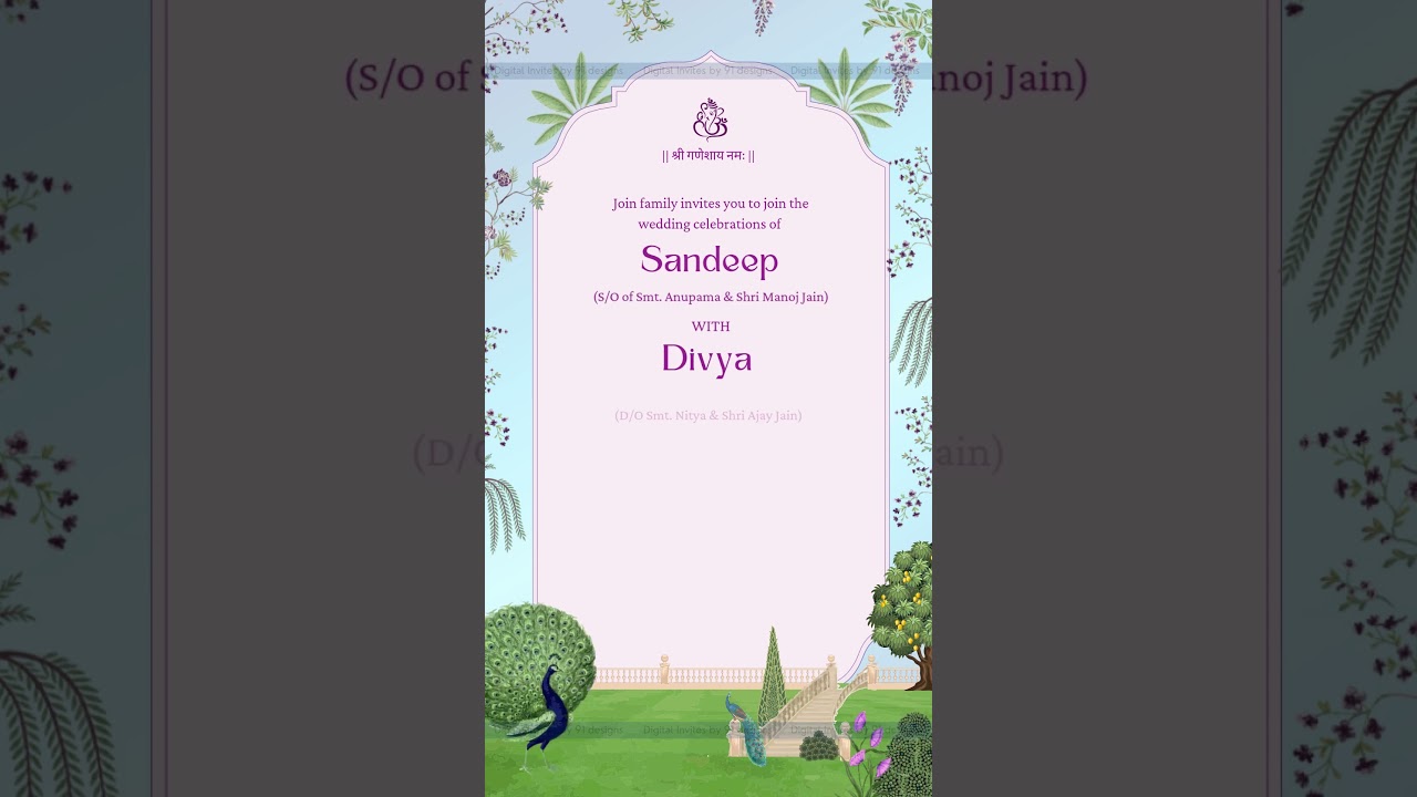 Traditional Red & Gold Hindu Wedding Invitation