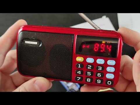 Portable Red MP3 Radio Speaker C-803. Support Two 18650 Battery.