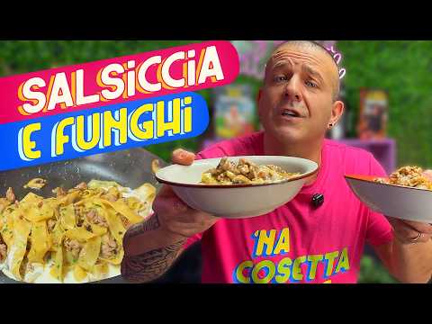 Pappardelle con SALSICCIA e FUNGHI Cremose - Ricetta facile con la pasta fresca