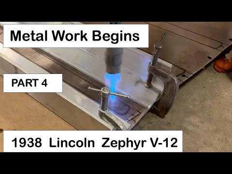 1938 Zephyr Part 4 - Metal Work Begins. 1938 Lincoln V-12 Zephyr Coupe Restoration.