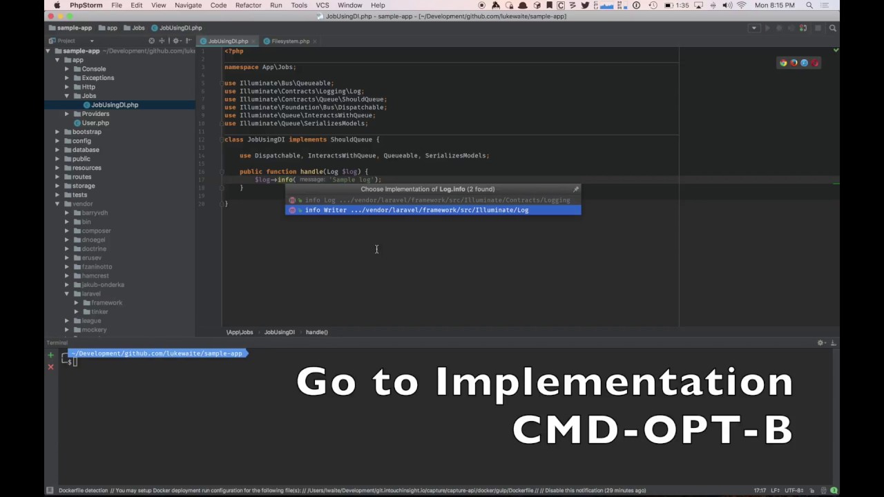 PHPStorm - Go to Implementation Tip
