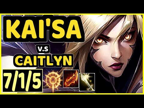 APOLLO (KAI'SA) vs CAITLYN - 7/1/5 KDA BOTTOM ADC GAMEPLAY - NA Ranked GRANDMASTER