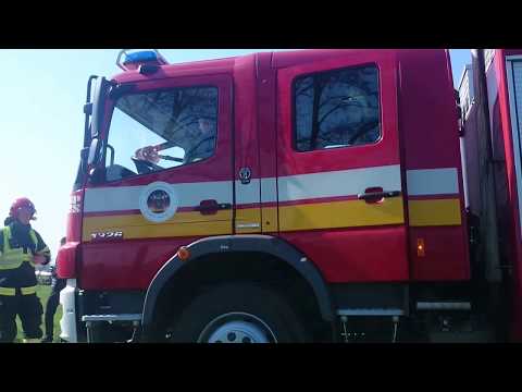 Príjazd ZHZ Schaeffler Skalica . Taktické cvičenie s námetom hromadnej nehody .